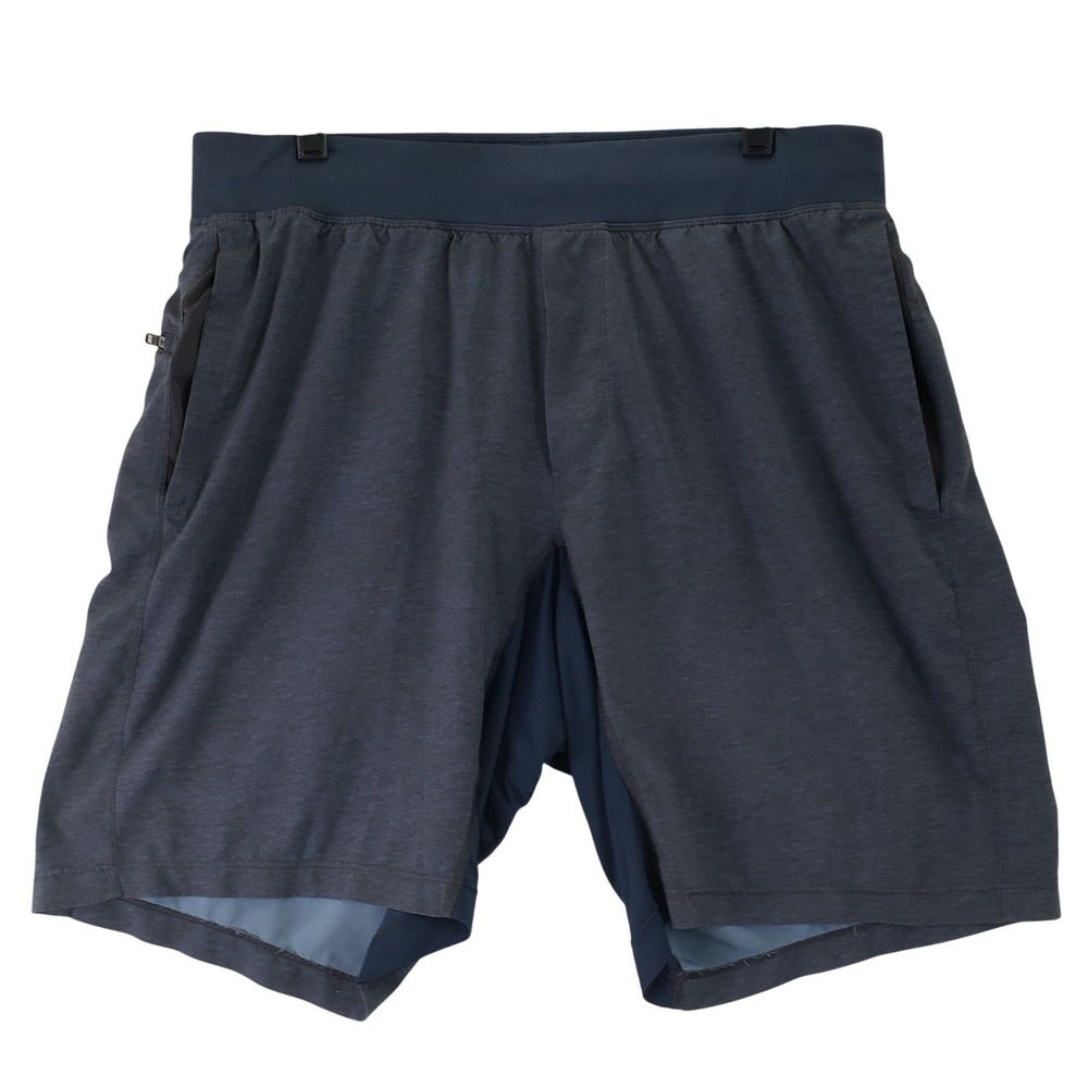 Lululemon Lined Activewear Shorts Mens L Navy Blue 9in Running Training Gym